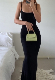 (Real Image)2023 Styles Women Sexy&Fashion Autumn/Winter TikTok&Instagram Styles Solid Color Maxi Dress
