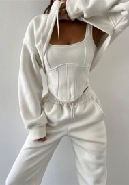 (White)2023 Styles Women Sexy&Fashion Autumn/Winter TikTok&Instagram Styles Hoodie Three Piece Suit