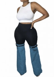 (Black)2023 Styles Women Sexy&Fashion Autumn/Winter TikTok&Instagram Styles Contrast Color Jeans Long Pants