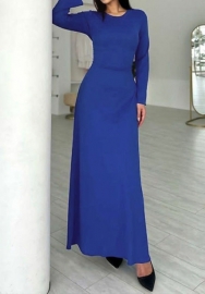 (Blue)2023 Styles Women Sexy&Fashion Autumn/Winter TikTok&Instagram Styles Long Sleeve Round Neck Maxi Dress