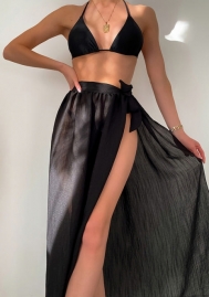 (Real Image)2023 Styles Women Sexy&Fashion Autumn/Winter TikTok&Instagram Styles Black Strap Black 3 Piece Swimsuit