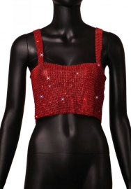 (Red)2023 Styles Women Sexy&Fashion Autumn/Winter TikTok&Instagram Styles Sequins Strap Tank Tops