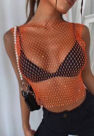 (Orange)2023 Styles Women Sexy&Fashion Autumn/Winter TikTok&Instagram Styles Sequins Round Neck Tops