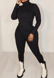 (Black)2023 Styles Women Sexy&Fashion Autumn/Winter TikTok&Instagram Styles Solid Color Two Piece Suit