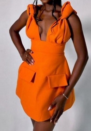 (Orange)2024 Styles Women Sexy&Fashion Sprint/Summer TikTok&Instagram Styles Irregular Club Dress
