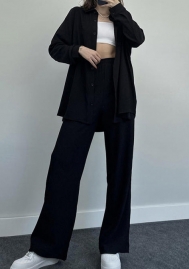 (Black)2024 Styles Women Sexy&Fashion Sprint/Summer TikTok&Instagram Styles Loose Two Piece Suit