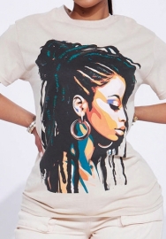 (Real Image)2024 Styles Women Sexy&Fashion Sprint/Summer TikTok&Instagram Styles Print Short Sleeve Tee