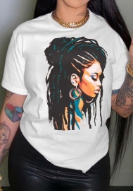 (White)2024 Styles Women Sexy&Fashion Sprint/Summer TikTok&Instagram Styles Print Short Sleeve Tee