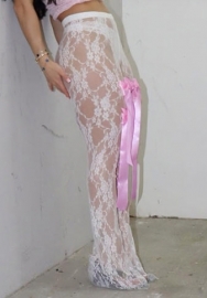 (Only Bottom)(White)2024 Styles Women Sexy&Fashion Sprint/Summer TikTok&Instagram Lace Long Pants