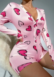 (Real Image)2024 Styles Women Sexy&Fashion Sprint/Summer TikTok&Instagram Print Long Sleeve Front Button Romper