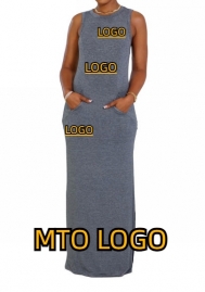 (Display Sample Link)MTO Logo Women/Men Maxi Dress