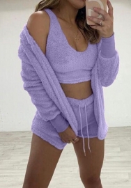 (Purple)2024 Styles Women Sexy&Fashion Sprint/Summer TikTok&Instagram Loungwear Three Co-ords