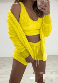 (Yellow)2024 Styles Women Sexy&Fashion Sprint/Summer TikTok&Instagram Loungwear Three Co-ords