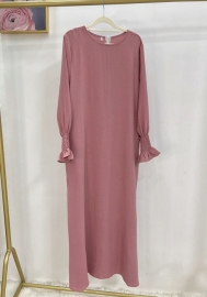 (Real Image)2024 Styles Women Muslim Tassel Long Sleeve Maxi Dress