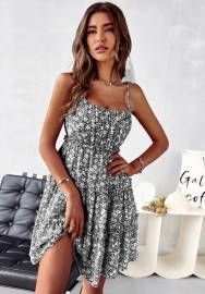 (Real Image)2024 Styles Women Summer Ruffle Strap Floral A-Line Dress