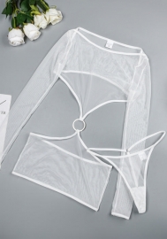 (Real Image)2024 Styles Women Comfortable Sheer Net Mesh Designed Romantic Erotic Lingerie Two-Piece Set