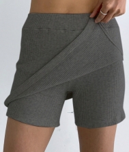 (Gray)2024 Styles Women High-Waisted Casual A-Line Skirt Shorts Pants
