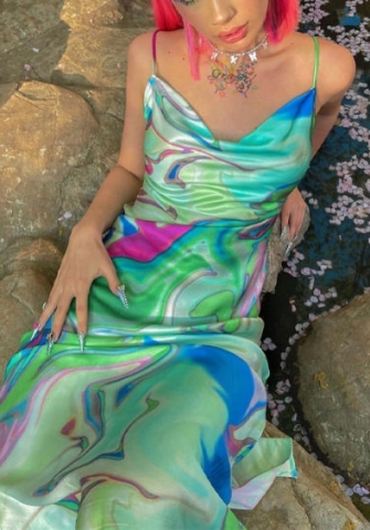 2021 Styles Women Fashion INS Styles Fashion Strap Maxi Dress