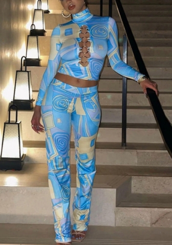 2021 Styles Women Fashion INS Styles Fashion Lace Up Long Sleeve Two Piece Suit