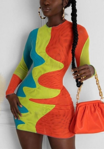 2021 Styles Women Fashion INS Styles Fashion Long Sleeve Mini Dress