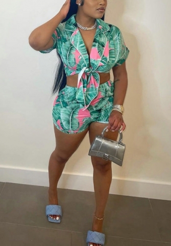 2021 Styles Women Fashion INS Styles Fashion Short Sleeve Short Two Pieces Suit