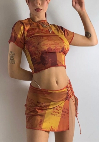 2021 Styles Women Fashion INS Styles Fashion Short Sleeve Two Pieces Dress