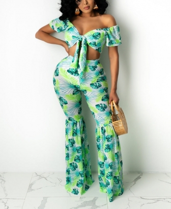 2021 Styles Women Fashion INS Styles Fashion Print Two Piece Set