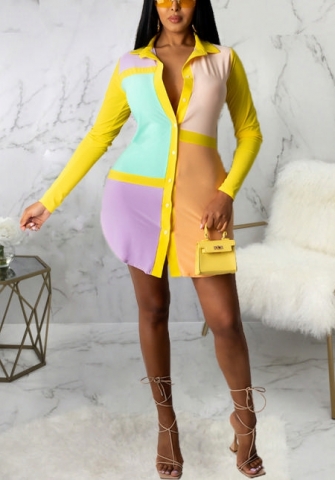 2021 Styles Women Fashion INS Styles Fashion Print Shirt Dress