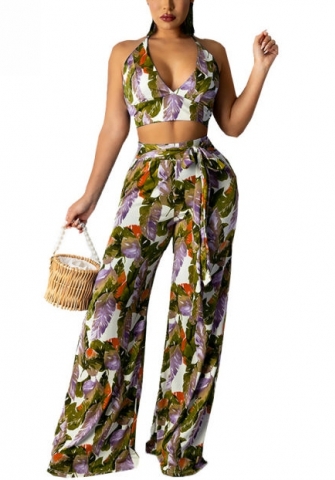 2021 Styles Women Fashion INS Styles Fashion Print Two Pieces Set