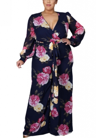 2021 Styles Women Fashion INS Styles Fashion Print Plus Size Jumpsuit