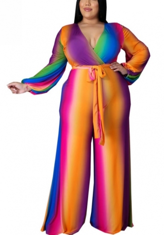 2021 Styles Women Fashion INS Styles Fashion Print Plus Size Jumpsuit