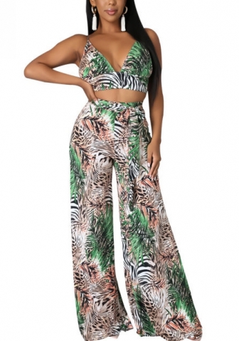 2021 Styles Women Fashion INS Styles Fashion Print Two Pieces Set