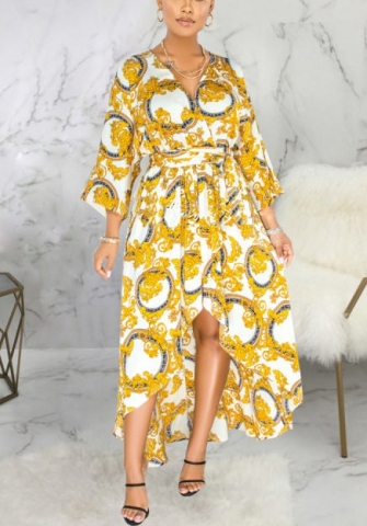 2021 Styles Women Fashion INS Styles Fashion Print Maxi Dress