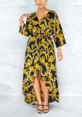 2021 Styles Women Fashion INS Styles Fashion Print Maxi Dress