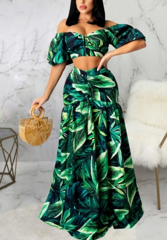 2021 Styles Women Fashion INS Styles Fashion Print Maxi Dress