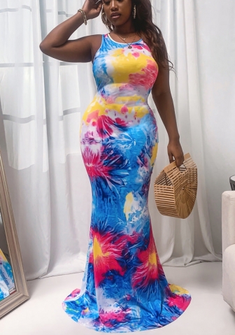 2021 Styles Women Fashion INS Styles Fashion Print Maxi Dress