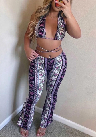 2021 Styles Women Fashion INS Styles Fashion Print Two Pieces Set