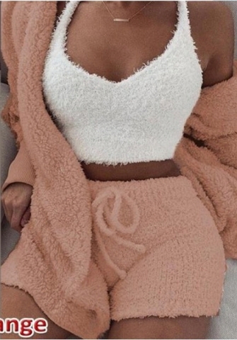 Women Fashion Solid Color Casual Tracksuit Suit 3 Piece Suit