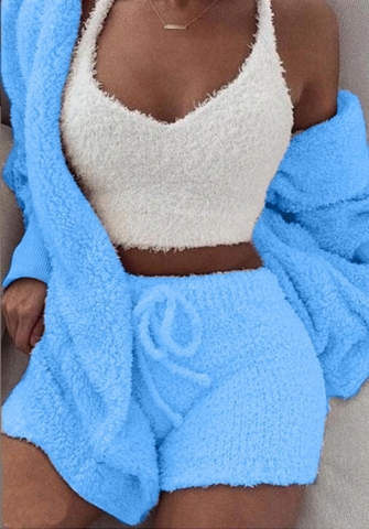 Women Fashion Solid Color Casual Tracksuit Suit 3 Piece Suit