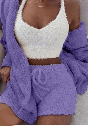 Women Fashion Solid Color Casual Tracksuit Suit 3 Piece Suit