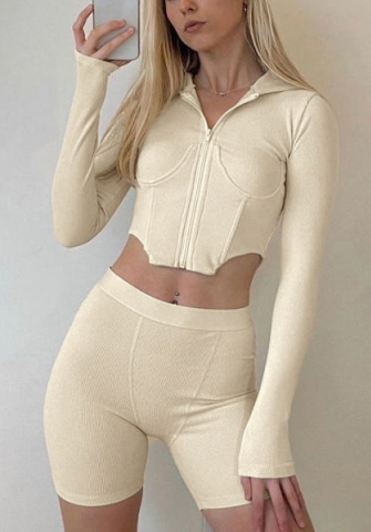 2021 Styles Women Fashion INS Styles Fashion Long Sleeve Short Two Pieces Set