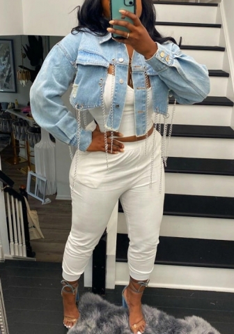 (Only Coats)2021 Styles Women Fashion INS Styles Fashion Jeans Coat