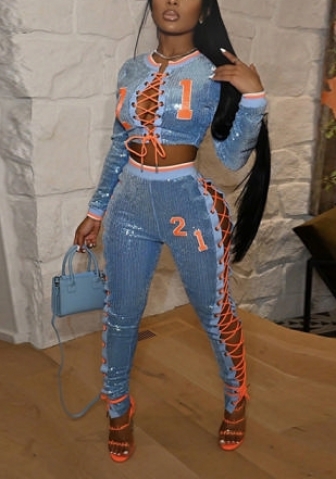 2021 Styles Women Fashion INS Styles Fashion Autumn Sequins Two Piece Suit