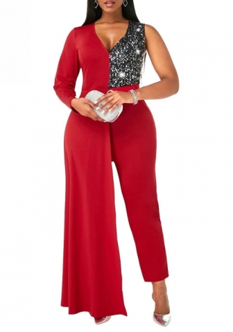Plus Size 2021 Styles Women Fashion INS Styles Fashion Autumn Sequins Jumpsuit