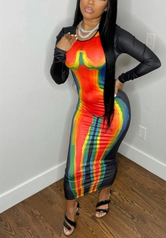 (Pre-Szle)2021 Styles Women Fashion INS Styles Fashion Autumn Maxi Dress