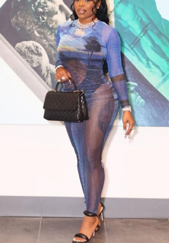 (Pre-Szle)2021 Styles Women Fashion INS Styles Fashion Autumn Long Sleeve Maxi Dress