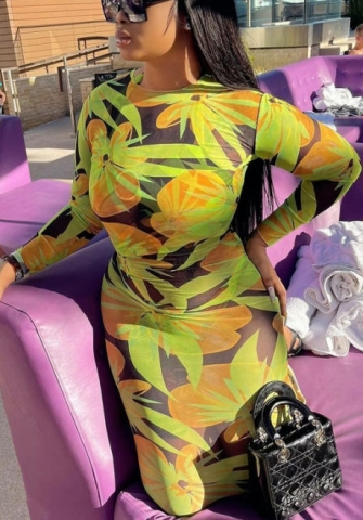 (Pre-Szle)2021 Styles Women Fashion INS Styles Fashion Autumn Long Sleeve Maxi Dress