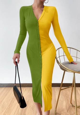 (Pre-Szle)2021 Styles Women Fashion INS Styles Fashion Autumn Long Sleeve Midi Dress