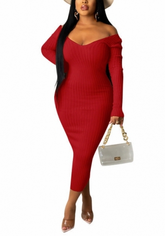 2021 Styles Women Fashion INS Styles Fashion Autumn Long Sleeve Midi Dress