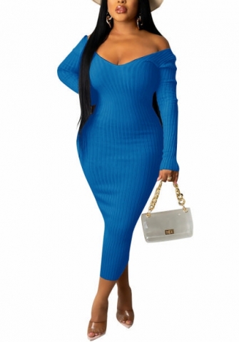 2021 Styles Women Fashion INS Styles Fashion Autumn Long Sleeve Midi Dress